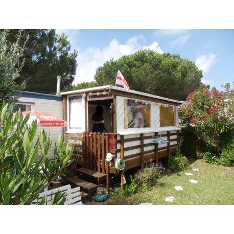 terrasse couverte & fermée mobilhome en bois autoclave