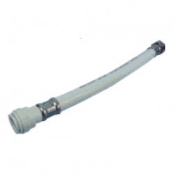 Flexible PVC blanc pour robinet mélangeur 15mm, long.300mm, mâle 12mm
