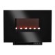 Cheminée électrique à encastrer lavaflame II 1500w avec minuterie, verre noir plat, couleur noir