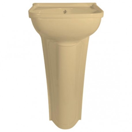 Petit lavabo à colonne avec bonde - 365X270mm - couleur crême clair