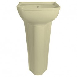 Petit lavabo à colonne avec bonde - 365 x 270mm - couleur ivoire