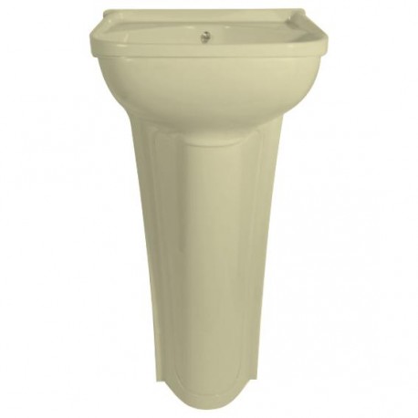 Petit lavabo à colonne avec bonde - 365 x 270mm - couleur ivoire