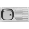 Evier égouttoir inox PYRAMIS - 860mm x 435mm, avec trop plein