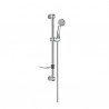 Support de douche plastique chromé avec pomme douche + flexilble + support porte savon + fixations