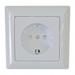 Prise européenne 250V simple couleur blanc