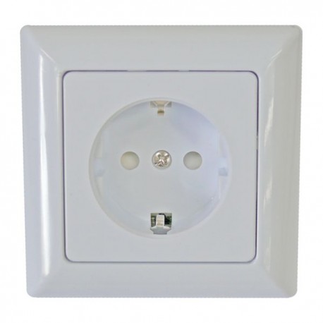 Prise européenne 250V simple couleur blanc