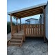 Terrasse mobil home PMR 6x3m semi couvert 3x3,4m