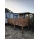 Terrasse mobil home PMR 6x3m semi couvert 3x3,4m