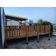 Terrasse mobil home PMR 6x3m semi couvert 3x3,4m
