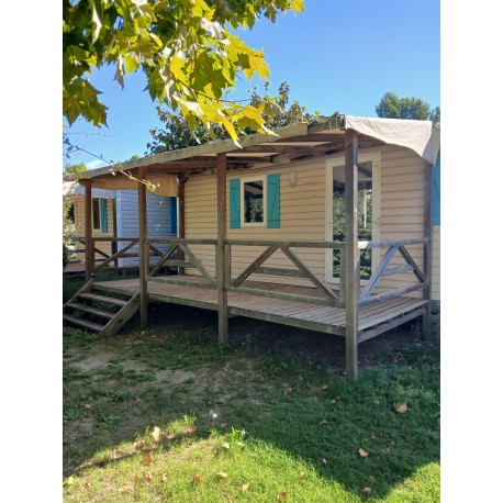 Terrasse mobil home 5,5x2,3m couverte complète