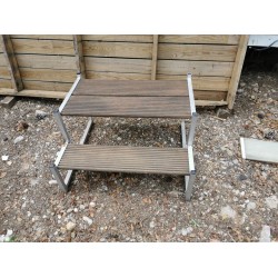 marche pied mobilhome 2 marches alu & bois d'occasion
