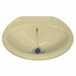 Lavabo encastré petit avec bonde - 435x380mm - couleur ivoire