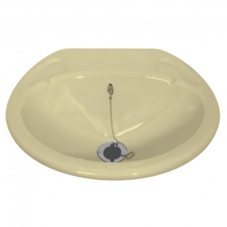 Lavabo encastré petit avec bonde - 435x380mm - couleur ivoire