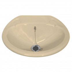 Lavabo encastré petit avec bonde - 435x380mm - couleur crême clair