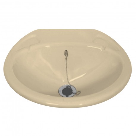 Lavabo encastré petit avec bonde - 435x380mm - couleur crême clair