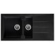 Evier égouttoir PAROS en résine composite - 998x498mm couleur noir granite