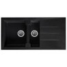 Evier égouttoir PAROS en résine composite - 998x498mm couleur noir granite