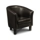 Fauteuil cabriolet GARRICK faux cuir marron foncé - dim.73x67x75cm