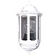Eclairage extérieur demi lanterne aluminium et verre IP44 360x155mm 60W E27 couleur blanc