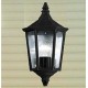 Eclairage extérieur demi lanterne aluminium et verre IP44 425x240mm 60W E27 couleur noir