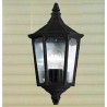 Eclairage extérieur demi lanterne aluminium et verre IP44 425x240mm 60W E27 couleur noir